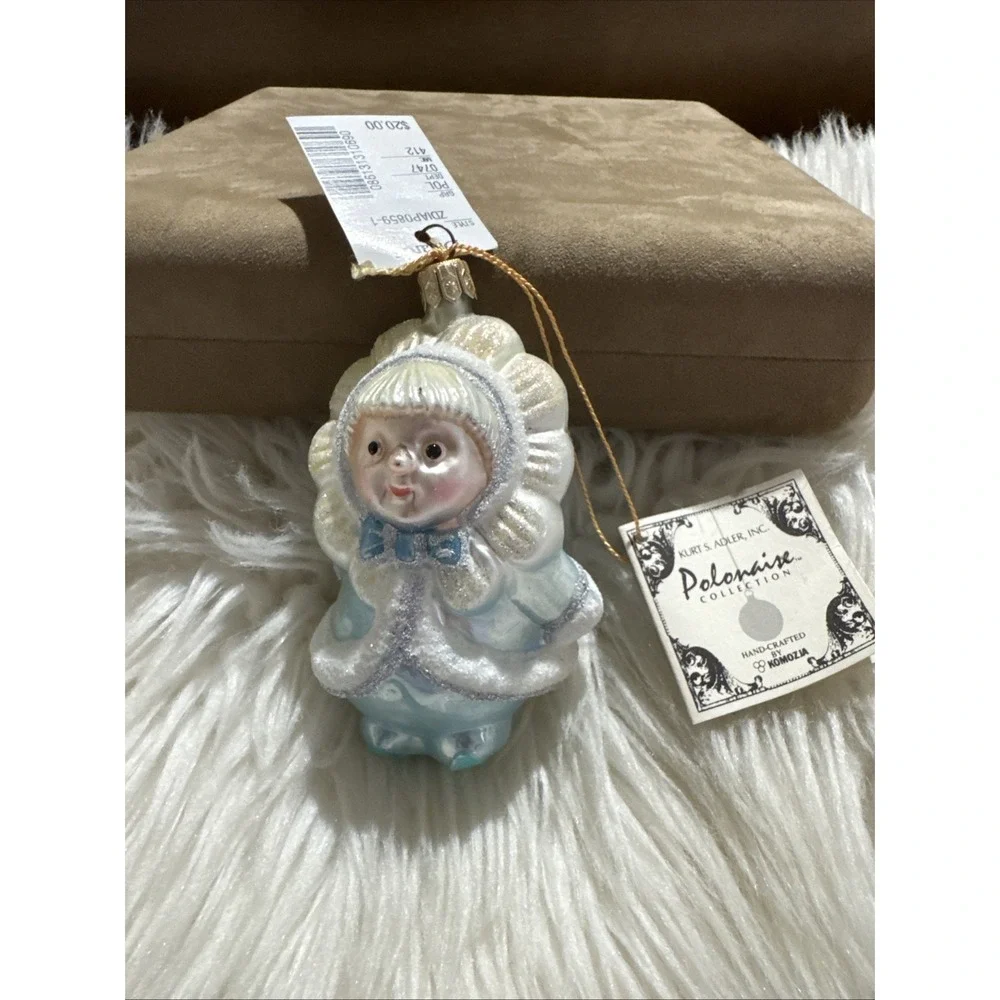 Kurt A Adler Polonaise Snow Sprite Girl Ornament Blue Girl Hand Crafted NWT